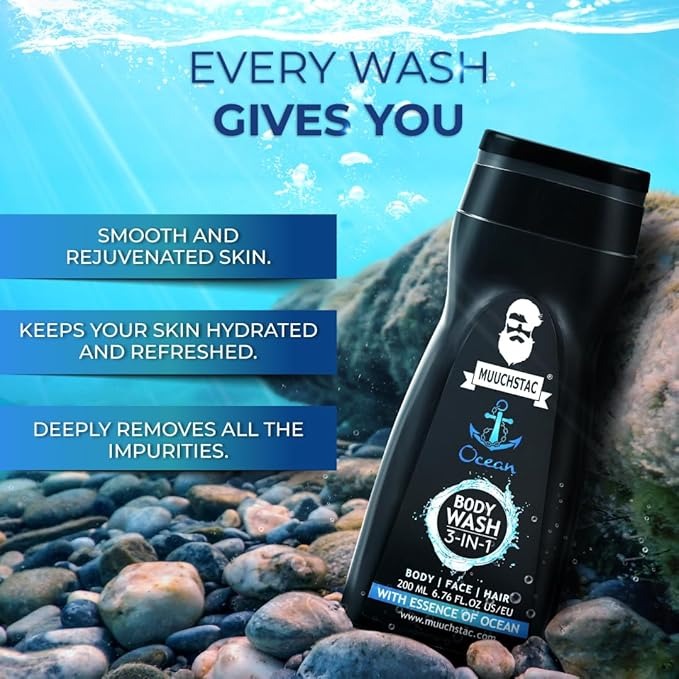 Muuchstac Ocean 3-in-1 Body Wash for Men - 200 ml