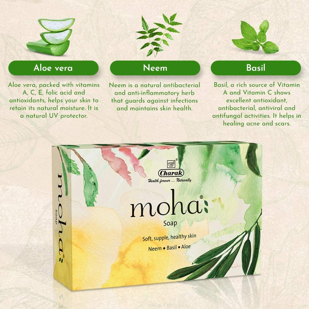 moha Herbal Soap A natural face & body cleanser - 100 gms (Pack of 3)