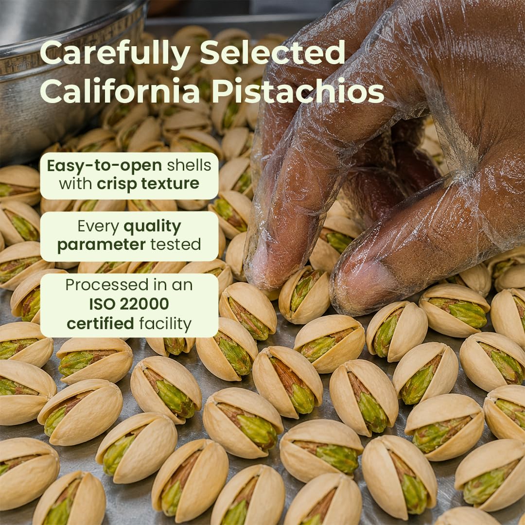 Bolas Roasted & Salted California Pistachios 200g | Pista | Rich in Protein, Phosphorus & Dietary Fibre | Low Calorie | Crunchy Healthy Snack | Dry Fruits