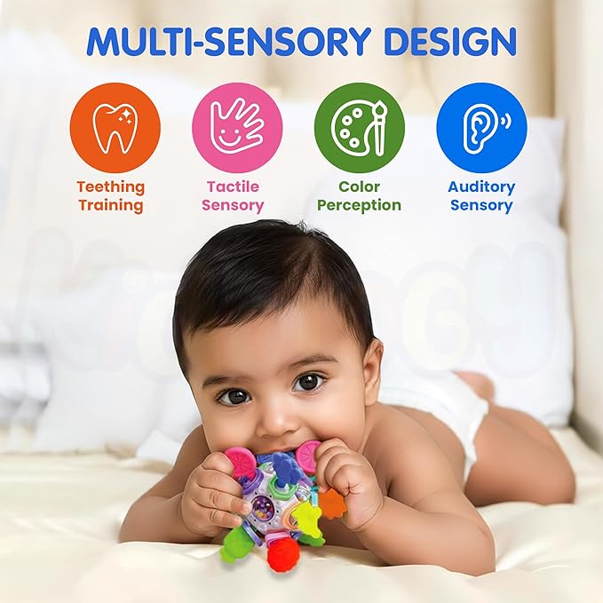 Kidology Baby Teether Ball Silicone Toy for 6-12 Months Babies