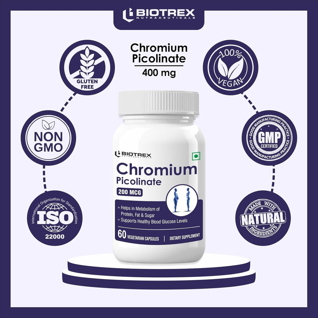 Biotrex Nutraceuticals Chromium Picolinate 200 mcg - 60 Capsules
