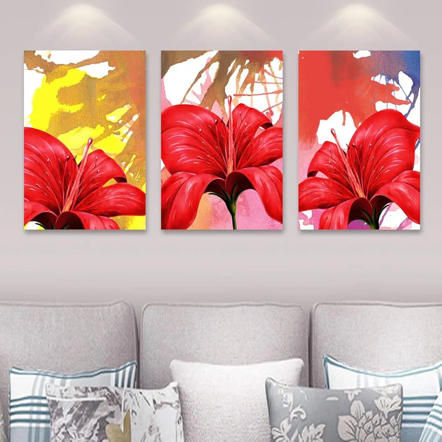 Rangoli MDF 3 Pcs Wall Poster 12x18 Inch Decorative Wall Art P-4 Design-20