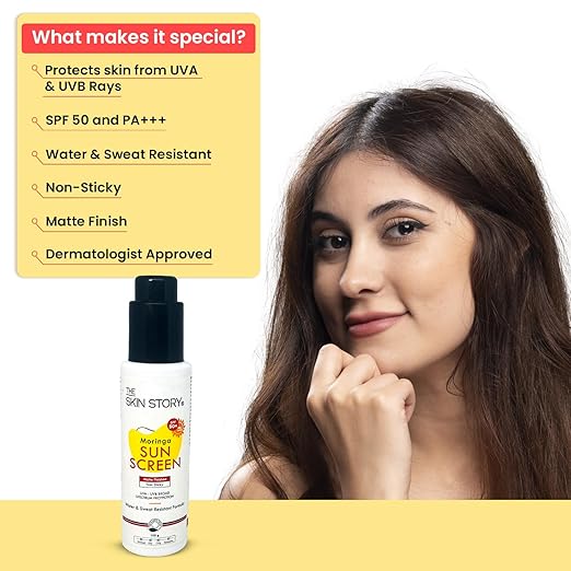 The Skin Story Moringa Sunscreen SPF 50 Broad Spectrum UVA & UVB Protection - 100 gms