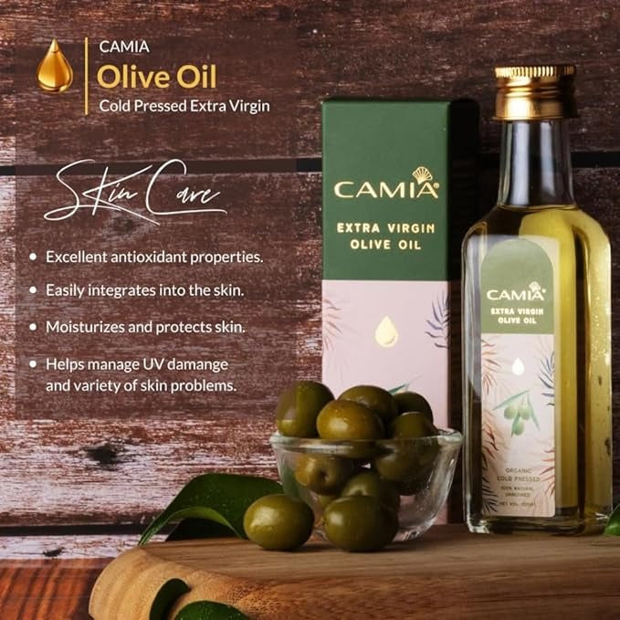 Camia - Organic Cold Pressed Olive Oil for Hair & Skin - 100 ml
