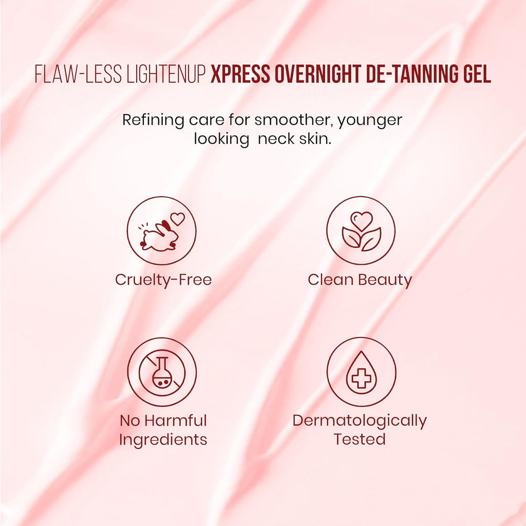 Mitchell USA LightenUp Express Overnight De-Tan Gel for Face | Tan Removal, Skin Brightening & Dark Spot Reduction | With Peony Flower Extract, Vitamin C & Alpha Arbutin | for Men & Women | 50g