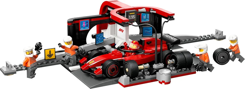 Lego City F1 Pit Stop & Pit Crew with Ferrari Car Racing Vehicle Toy 60443 Building Blocks Toys for 6+ Gift for Boys and Girls