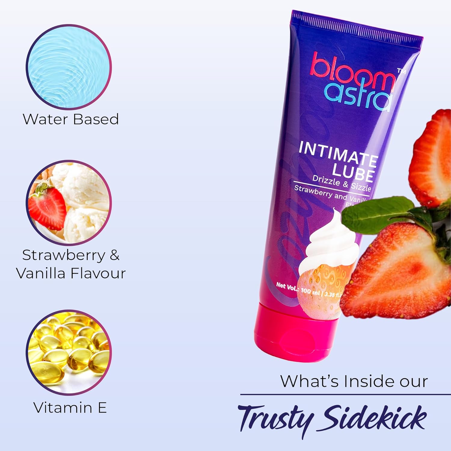 Bloomastra Strawberry Vanilla Flavoured Massage Gel (100 ML)