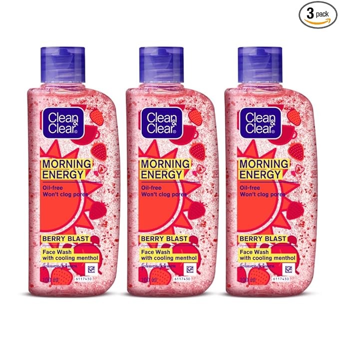 Clean & Clear Morning Energy Berry Blast Red - 100 ml (Pack of 3)