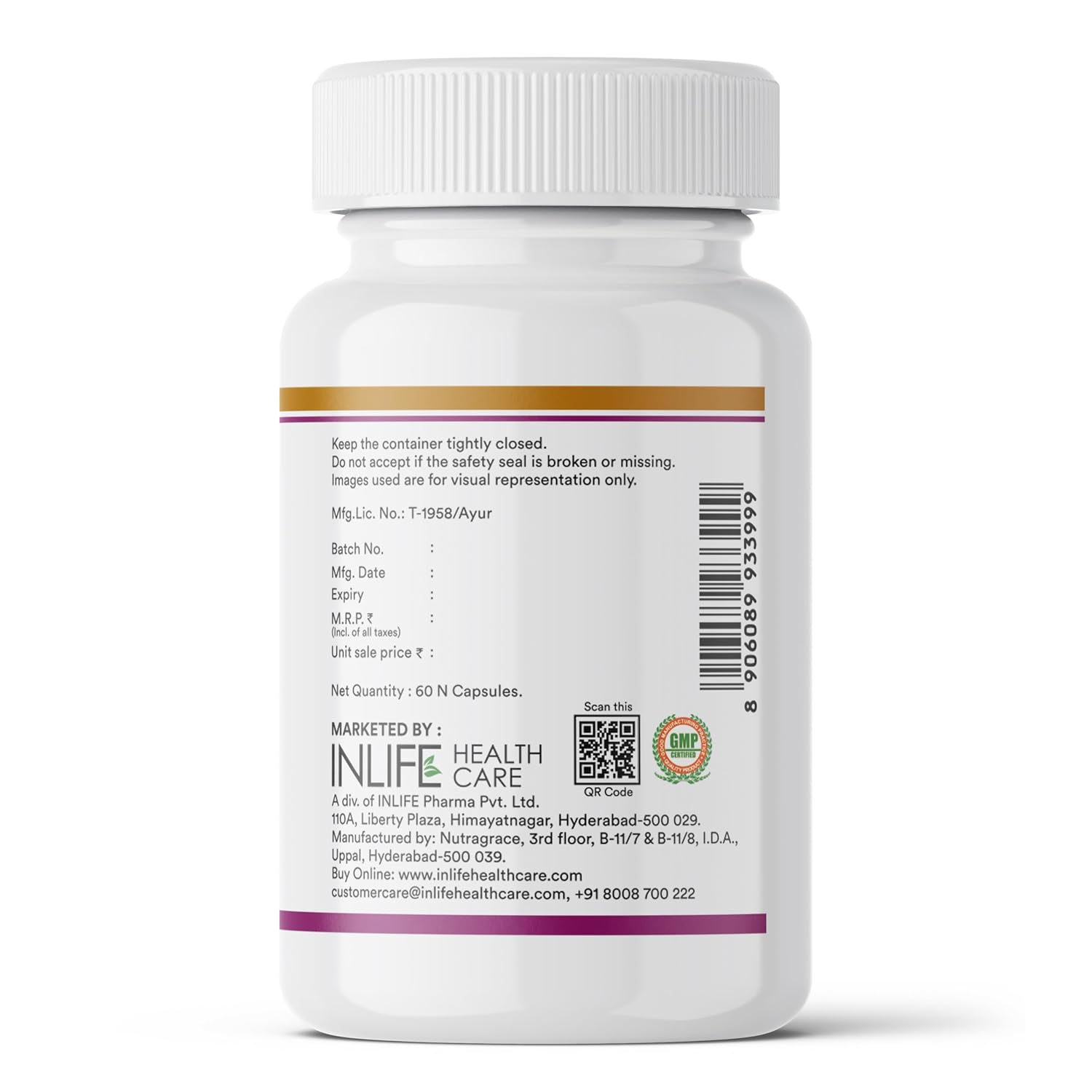 INLIFE Natural Garlic Oil with Coconut Oil Filled Capsules | Extra Virgin Cold Pressed Oil | Helps Support Heart Health, Immunity & Digestion | 60 Vegetarian Capsules