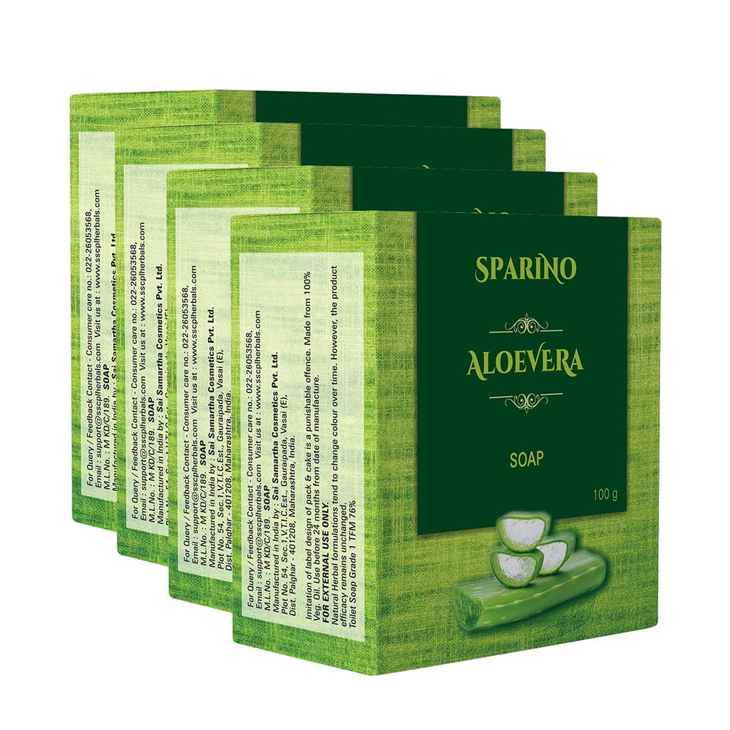Sscpl Herbals Aloe Vera Shea Butter Soap for All Skin Types - 100 gms (Pack of 4)