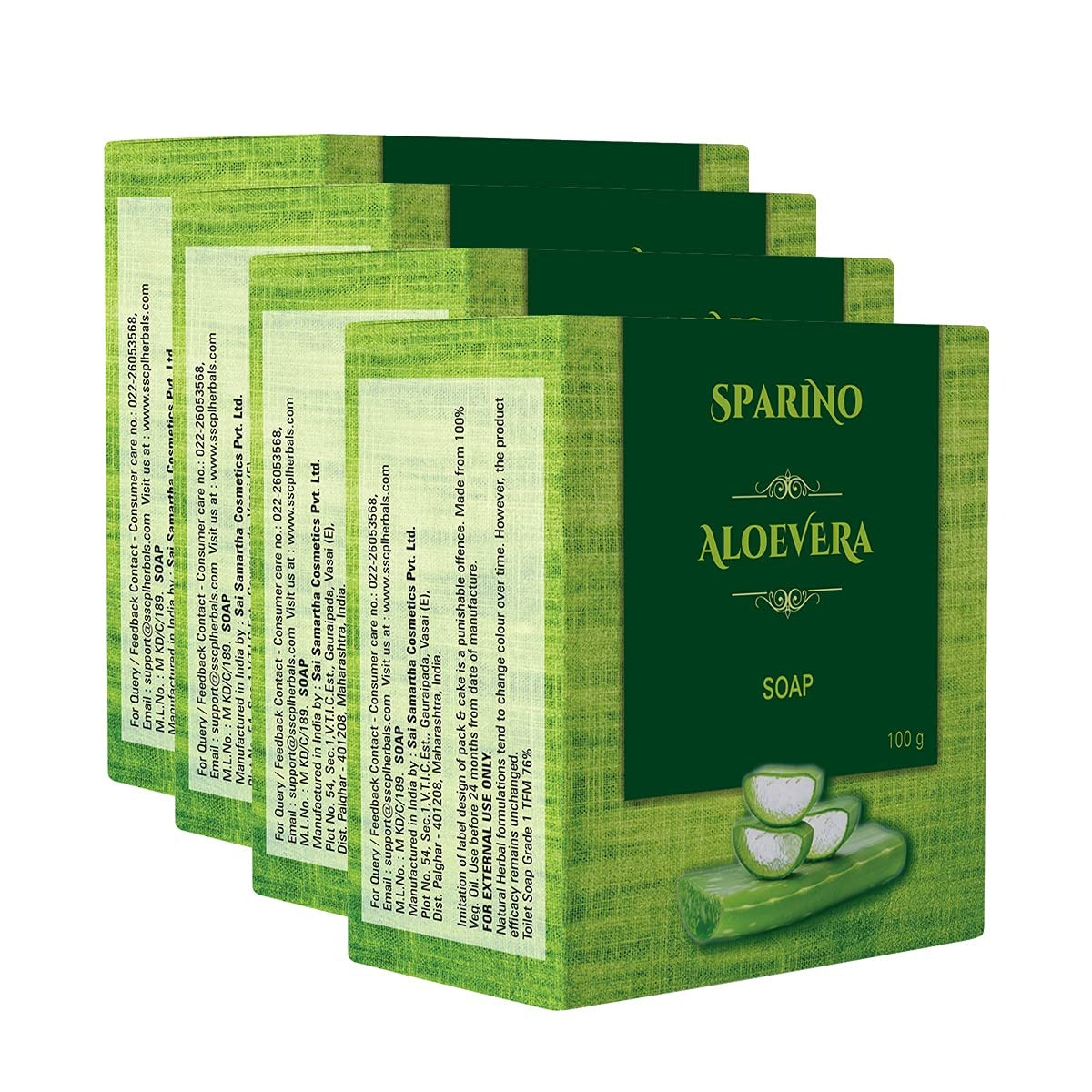 Sscpl Herbals Aloe Vera Shea Butter Soap for All Skin Types - 100 gms (Pack of 4)