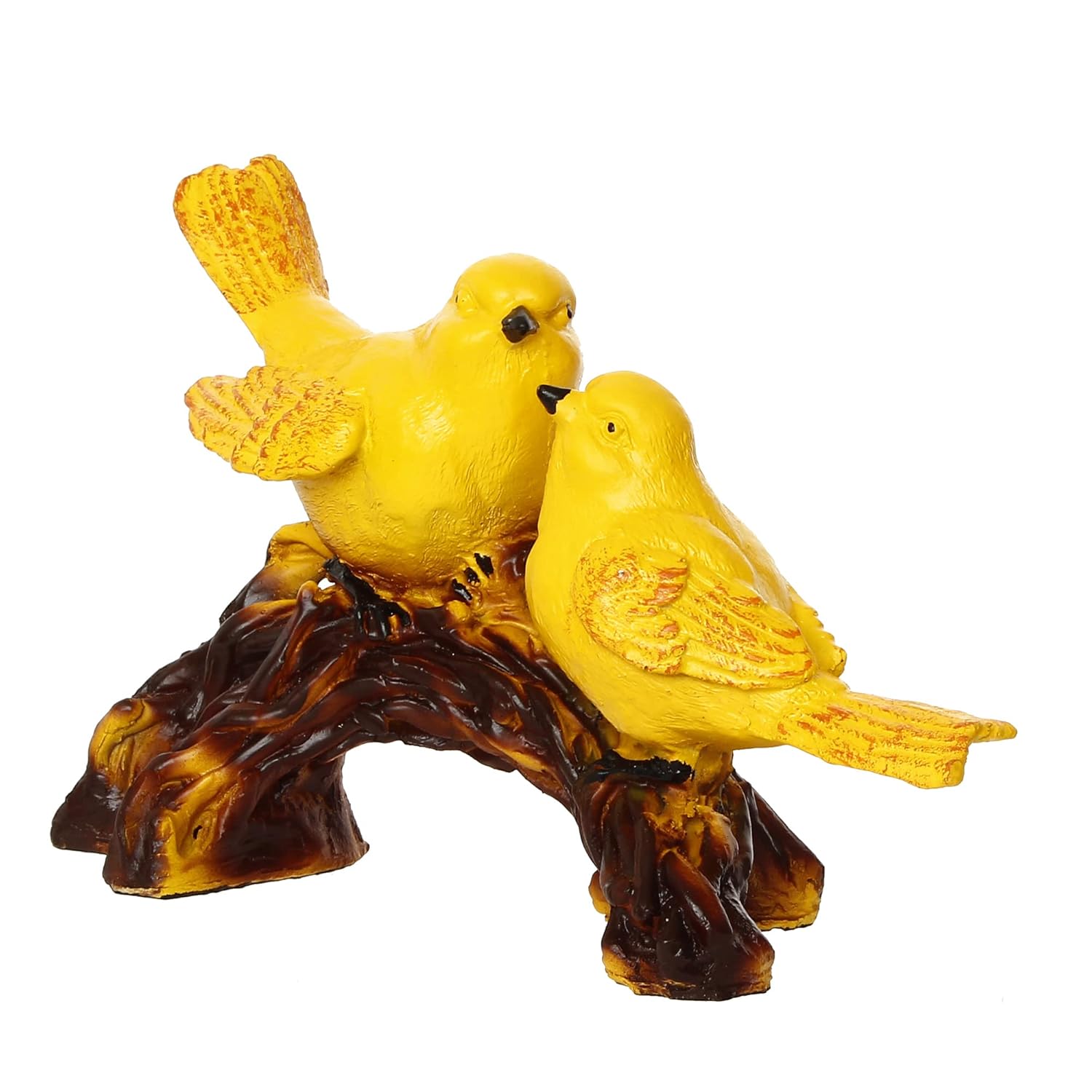 Ecraftindia Yellow Birds on Tree Branch Handcrafted Polyresin Decorative Showpiece