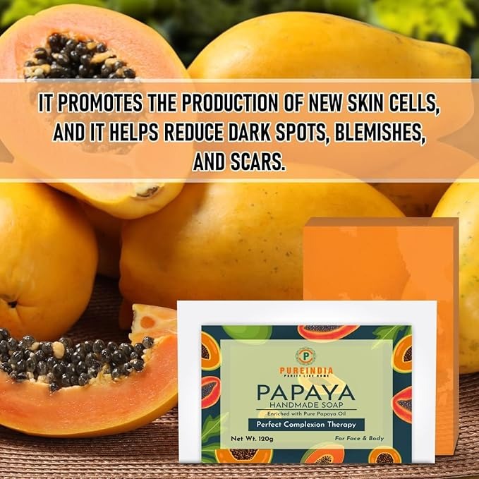 Pureindia Handmade Premium Papaya Soap - 100 gms