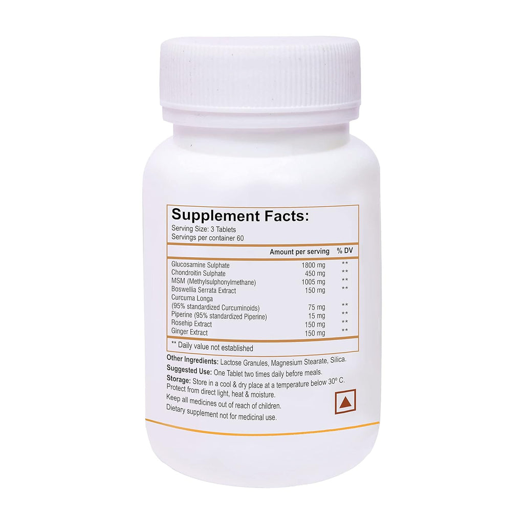 Biotrex Nutraceuticals Glucowell GOLD 1800mg - Maximum strength of Glucosamine with MSM (60 Tablets)