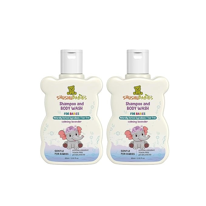 ShuShu Babies Calming Lavender Shampoo & Body Wash - 60ml (Pack of 2)