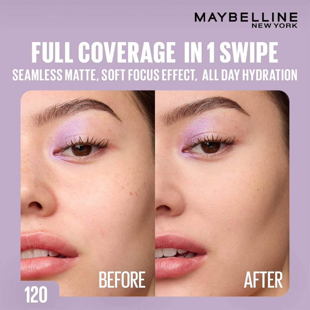Maybelline New York Super Stay Flex Powder Foundation, 120 | 30H Wear, Oil-Control, Transfer Proof