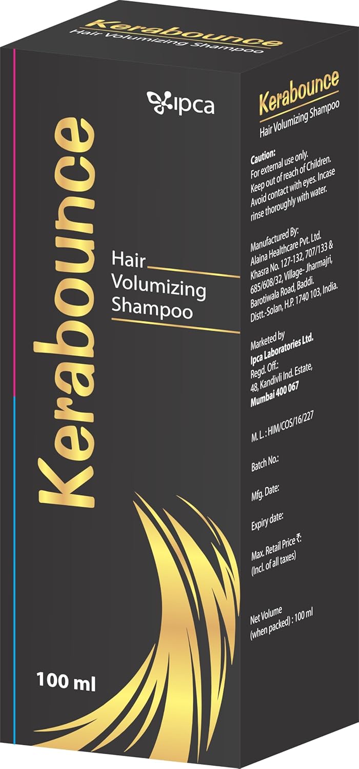 Ipca Kerabounce Hair Volumizing Shampoo â€“ Sulphate Free & Paraben Free, Colour Safe, Gentle Scalp Care, Natural Hair Care Shampoo for Daily Use, 100 ml