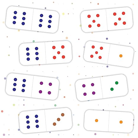 Popcorn Games & Puzzles Numbers and Animal Dominoes for Kids 24 Tiles Board Dominoes Help in Focus