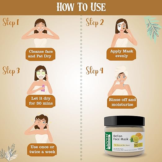 Luvyh De Tan Face Mask for Tanning & Dark Skin - 100 gms