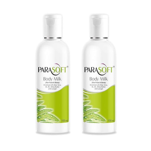 Parasoft Body & Face Milk Lotion for Very Dry Skin - 100 ml (Pack of 2)