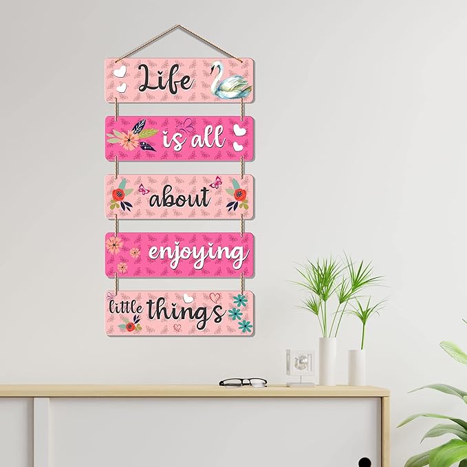 Artvibes Welcome Home Quote Decorative Wall Wooden | Hanging Decor Items for Livingroom