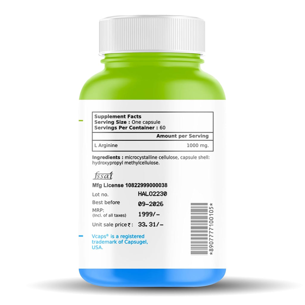 Haleup L-Arginine 1000 mg Veg Capsules