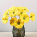 Gerbera Daisy Flowers Pack of 5 Orange Faux Blooms 30cm Tall Yellow