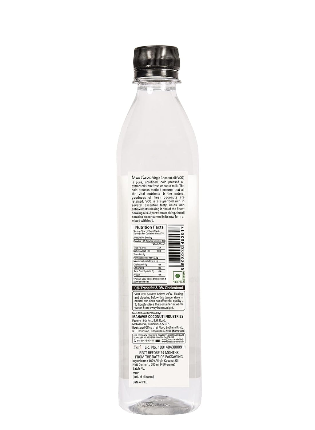 Max Care Virgin Coconut Oil (Cold Pressed) 500Ml
