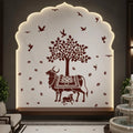 StickMe Kamdhenu Holy Cow and Calf Wall Sticker Self-Adhesive Large - 210 x 210 cm