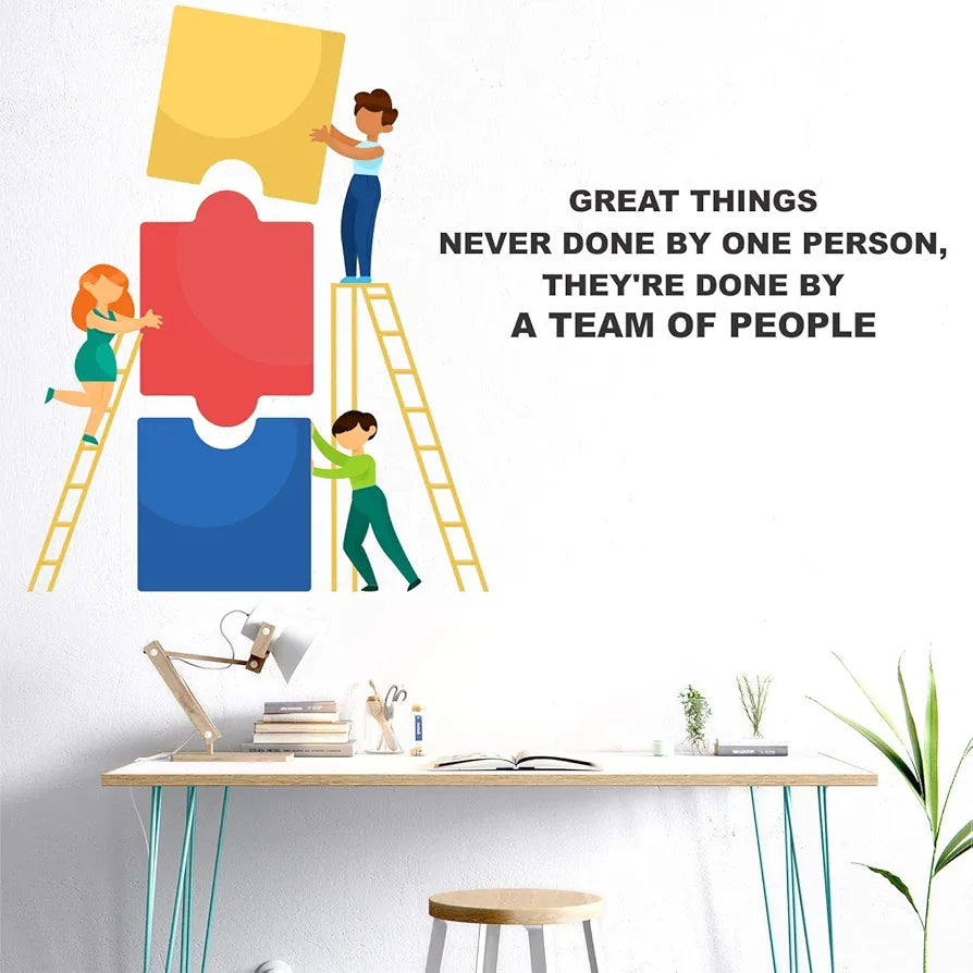 StickMe Team Work - Office - Inspirational - Motivational - Quotes Wall Sticker -SM751 -Self-Adhesive