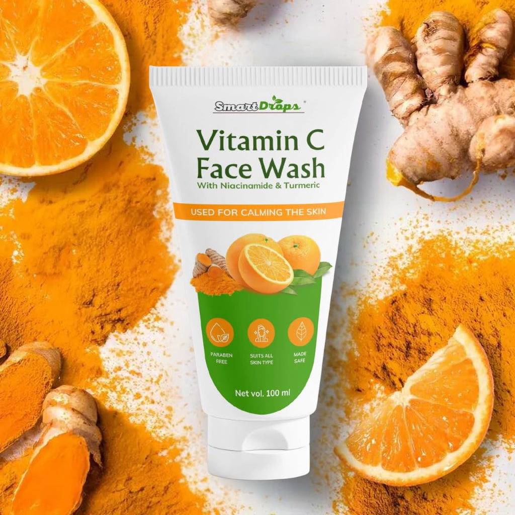 Smartdrops Vitamin C Face Wash For Oil-Free Face Wash and Acne-Prone, Dry & Oily Skin | Deep Clean Gentle Cleanser 100 ML
