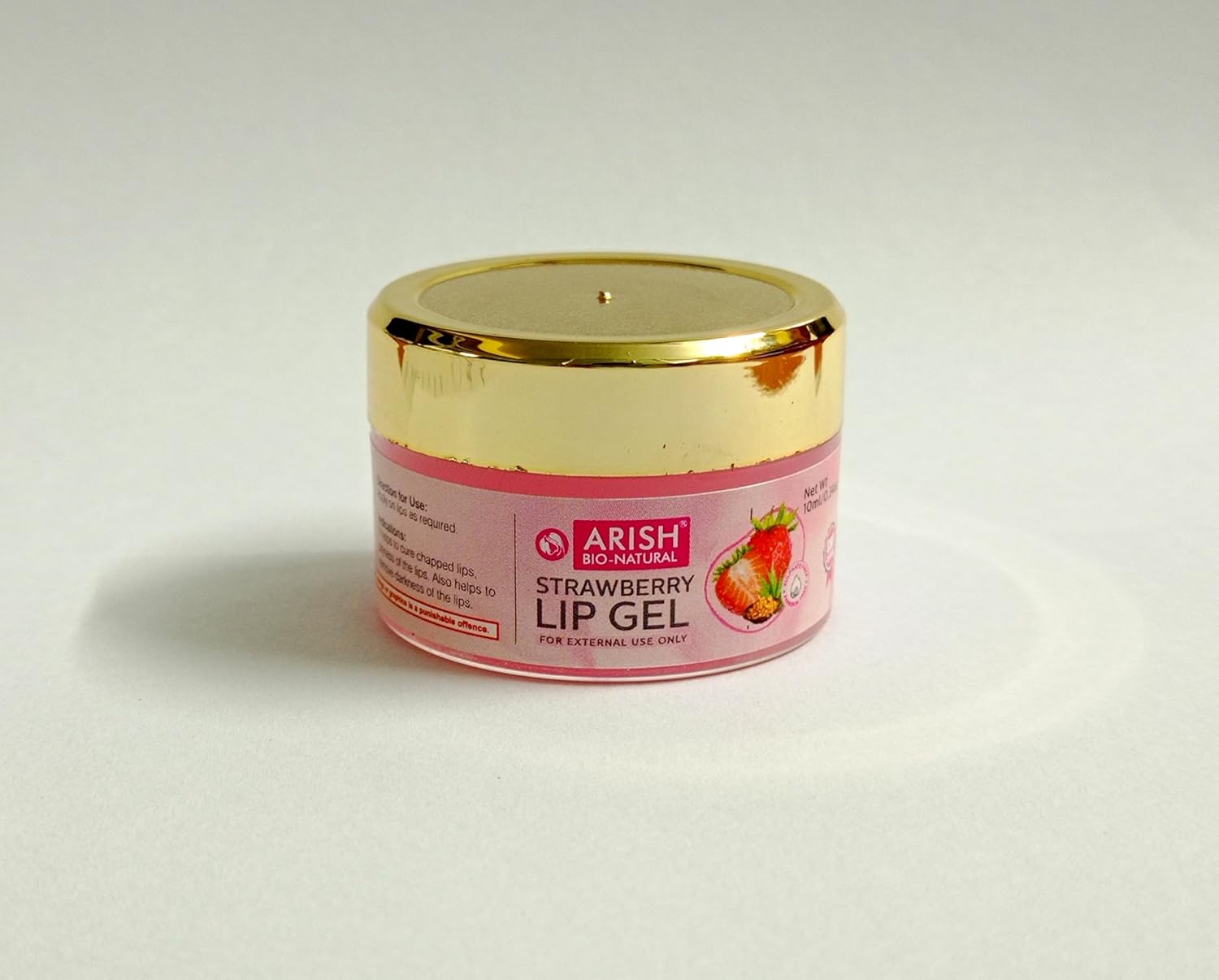 Arish Bio-natural Lip Balm, Strawberry Lip Gel - 10 Ml