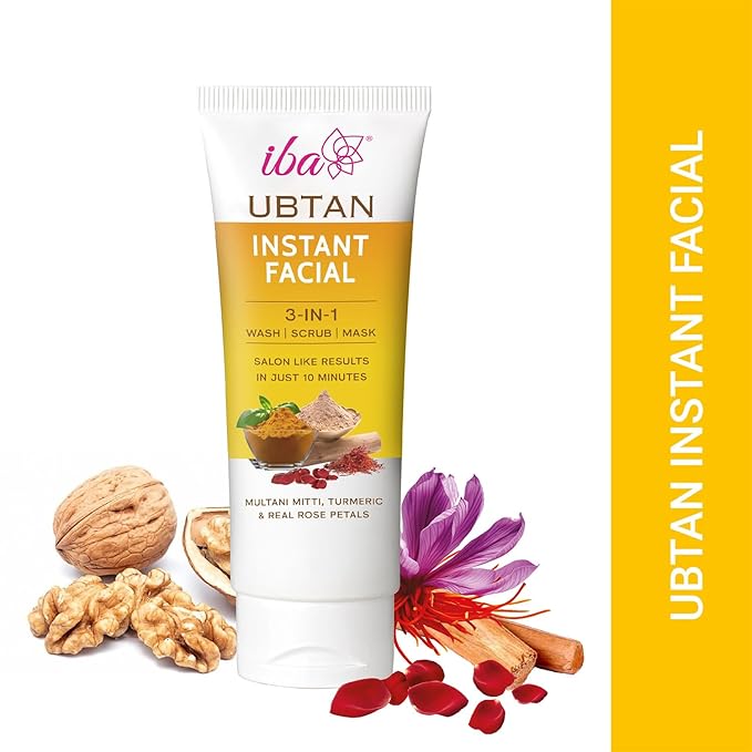 Iba Ubtan Instant Facial 3 in 1 Wash, Scrub & Mask - 100 Gms
