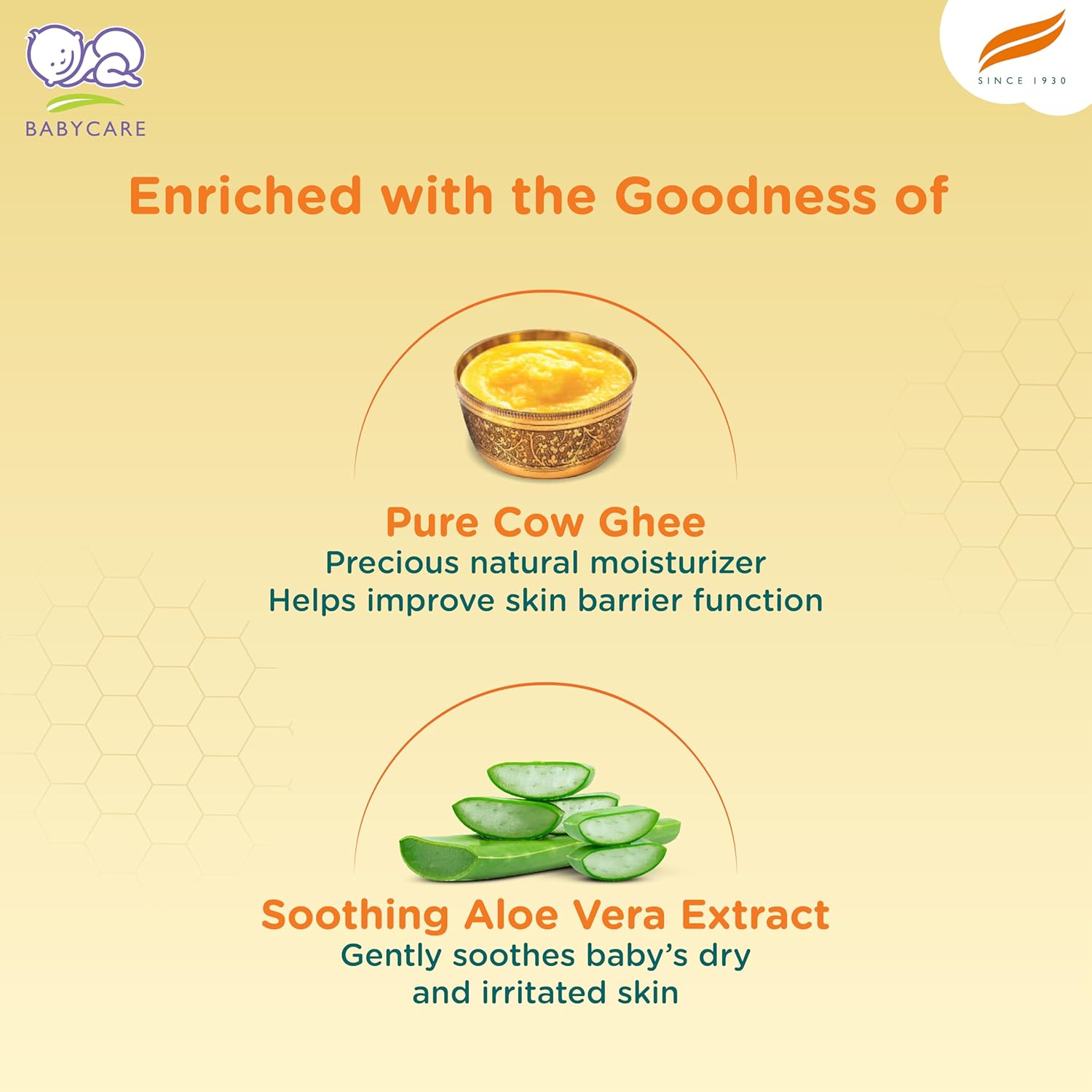 Himalaya Baby Cream with Pure Cow Ghee & pH5.5 (200ml) | Moisturizes & nourishes skin all day long | For Dry and sensitive skin