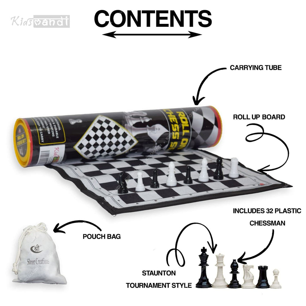 Kids Mandi Rool On Chess Board Set Travel Chess Set