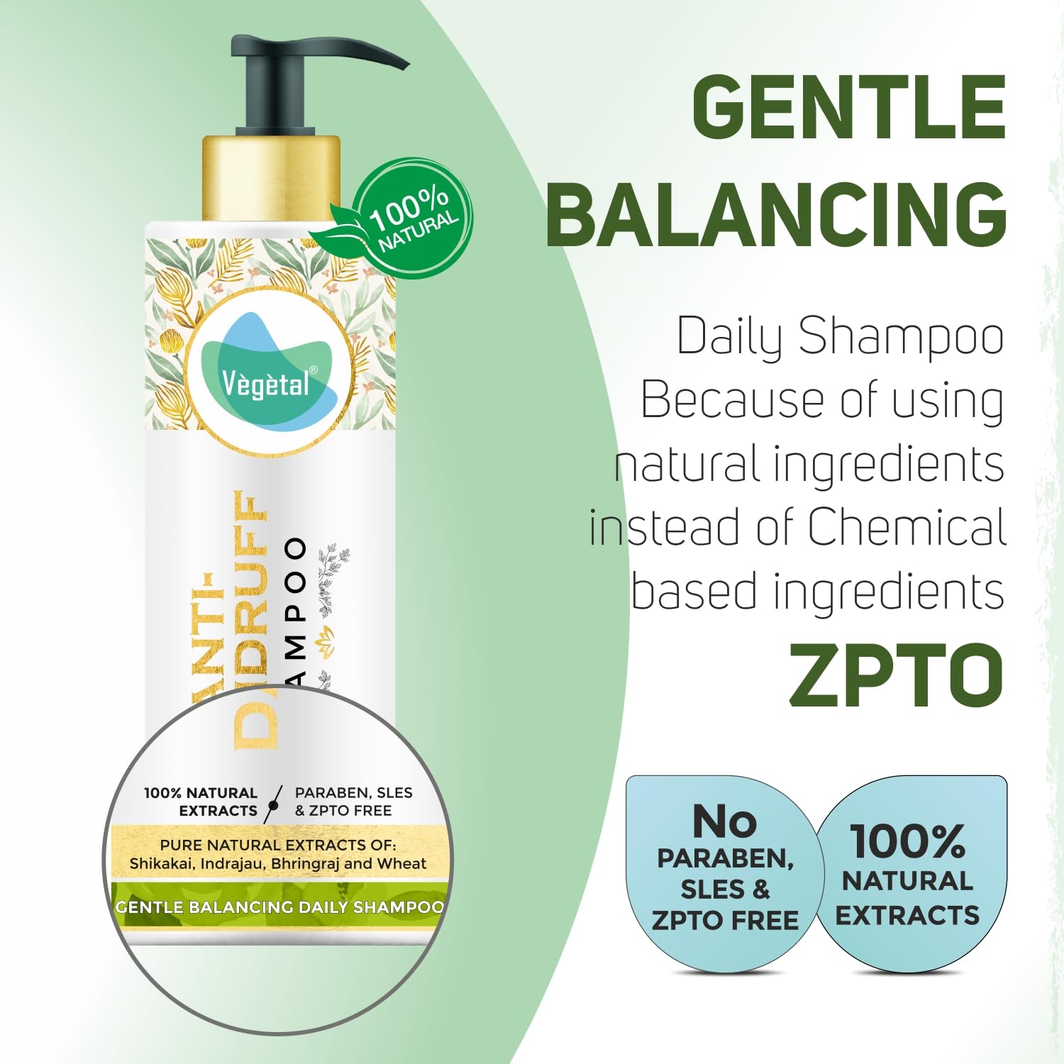 Vegetal Anti-Dandruff Shampoo - 200 gms
