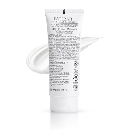 Personal Touch Face Wash for Women & Men | Deep Cleansing Face Cleanser with Niacinamide, Salicylic Acid & Tea Tree | Radiance, Pigmentation Care | Age-Defying, Anti-Oxidant, Rebalancing | 50 ml