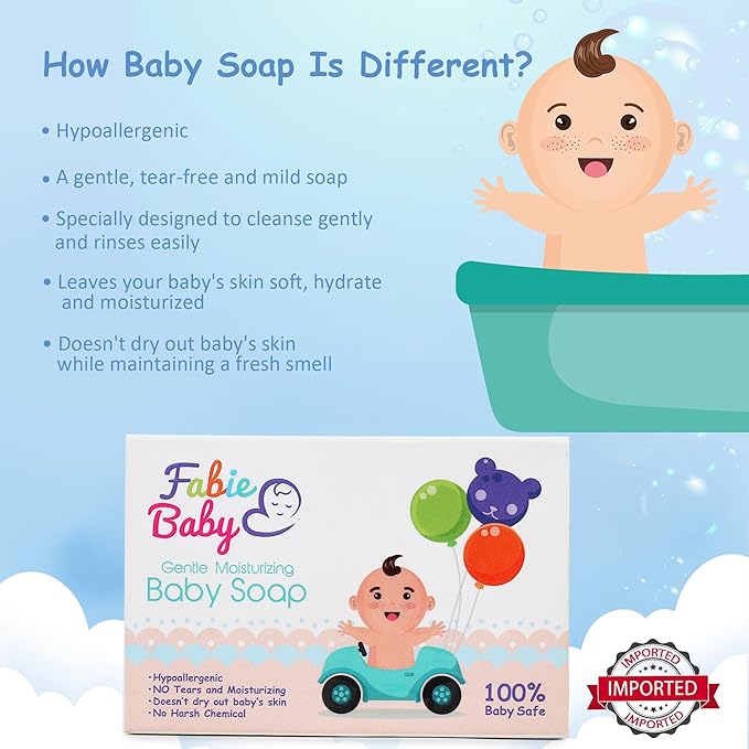 Fabie Baby Gentle Moisturizing Baby Soap - 75 Gms | Pack of 3