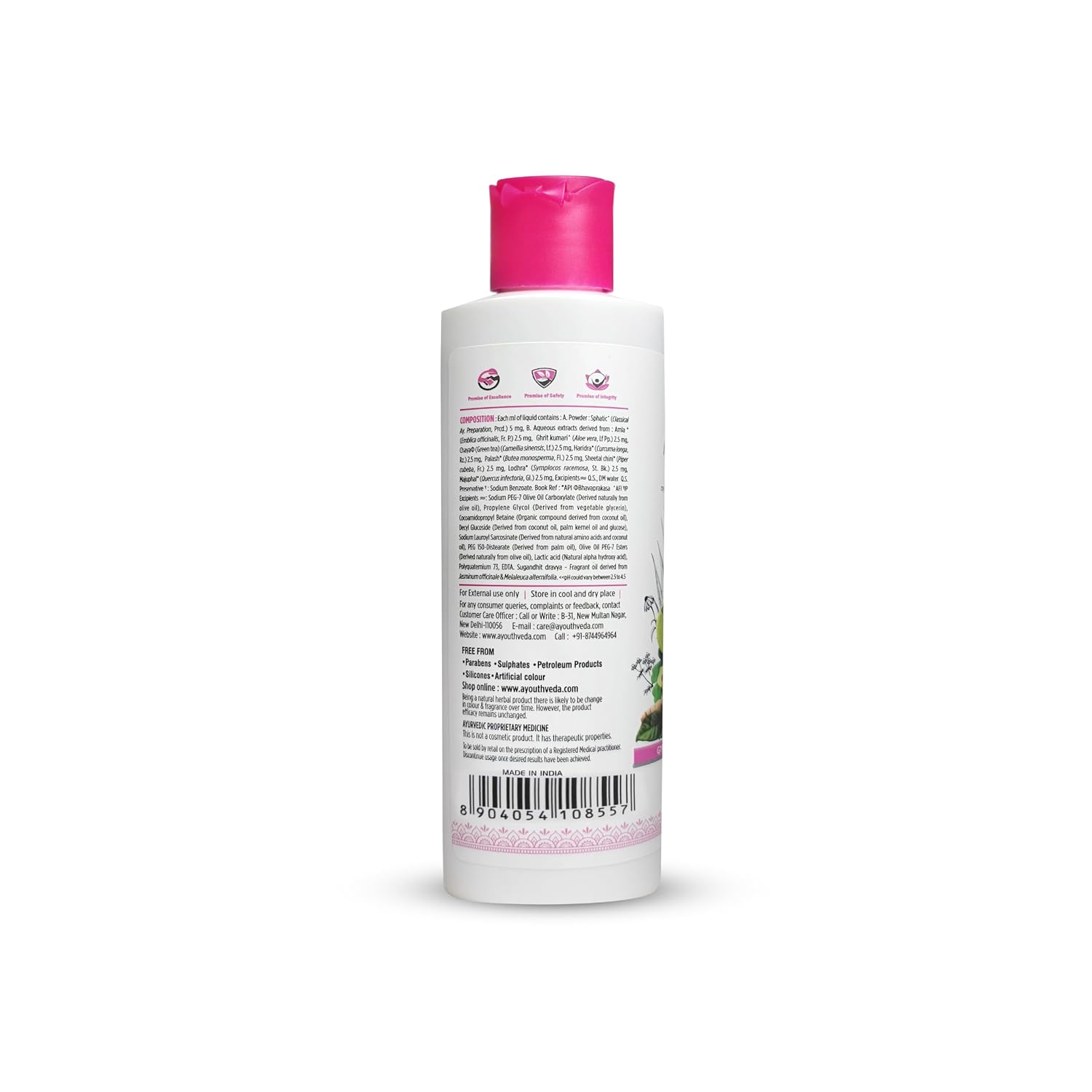 Ayouthveda Vagitone Intimate Hygiene Wash | Enriched With Aloe Vera, Amla & Green Tea | PH Balancing Formula, Prevents Dryness, Itchiness & Bad Odor | For Women (Pack Of 1-100ml)