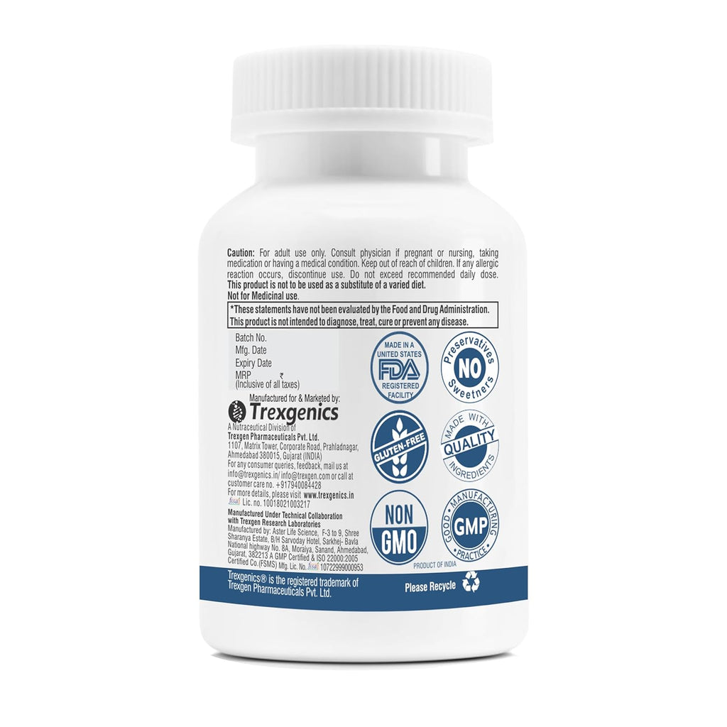 Trexgenics UBIQUINOL 100 mg, Ultra Pure, Stable, Bioavailable, Mitochondrial Function, Cellular Energy, Longevity, Antioxidant (30 Veg Capsules)