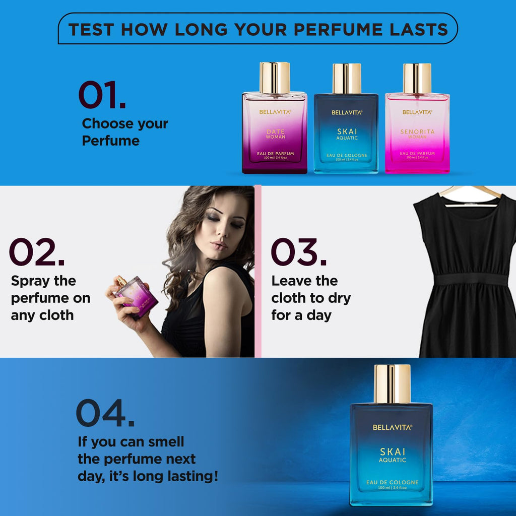 Bella Vita Luxury Skai Aquatic Unisex | Long Lasting | 100ml | Perfume for Man and Woman | Bergamot, Lavender & Patchouli | Woody & Citrus Premium Fragrance for Men and Women