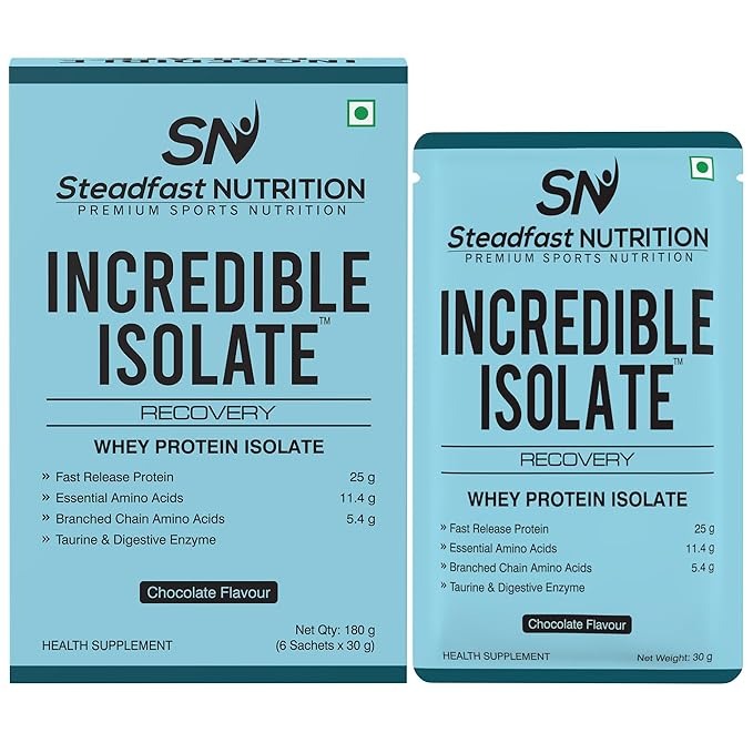 Steadfast Nutrition Incredible Isolate Whey - 30 gms Each Sachet(Pack of 6)