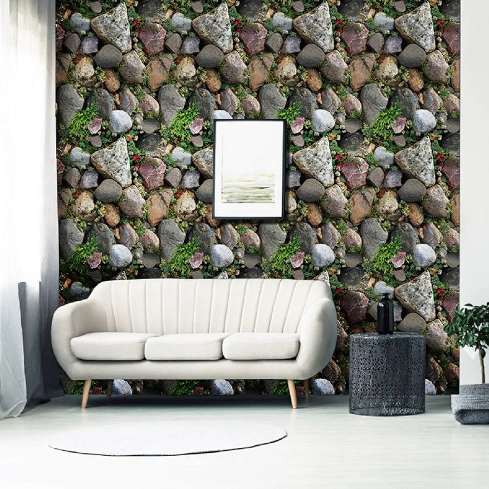 Jaamso Royals New Multi Color Stones Peel and Stick Self Adhesive Wallpaper 12