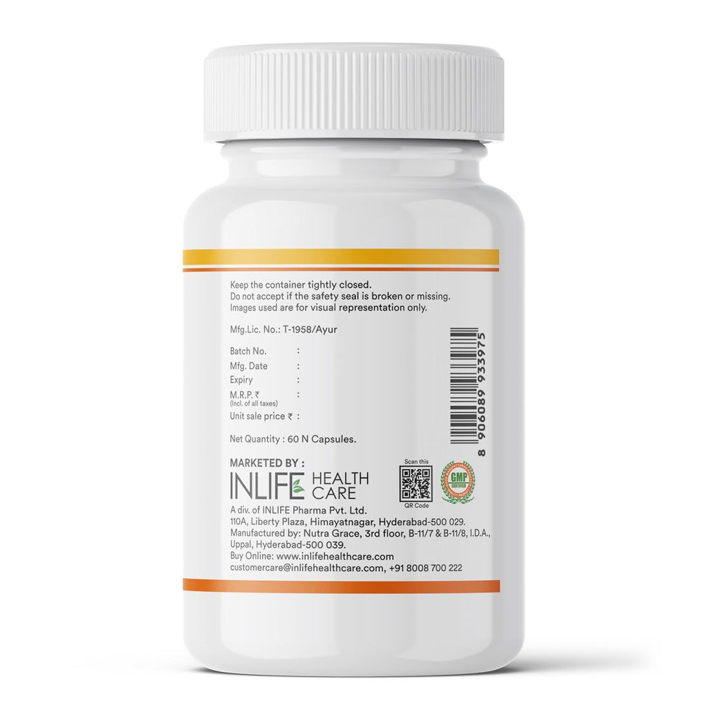 INLIFE Pumpkin Seed Oil Capsules | Extra Virgin Cold Pressed Pure Oil | Plant-Based Phytosterols | Prostate Health Support & Immunity | 60 Vegetarian Capsules