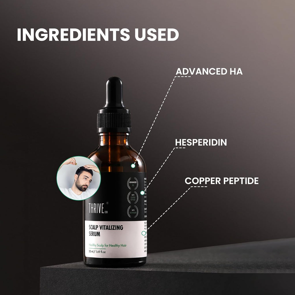 ThriveCo Scalp Vitalizing Serum | Tightens Scalp Skin, Combats Inflammation, Gives Hydration, Prevents Hair Breakage, Makes Hair Stronger From The Roots & Promotes Hair Growth | For Men & Women | 50ml