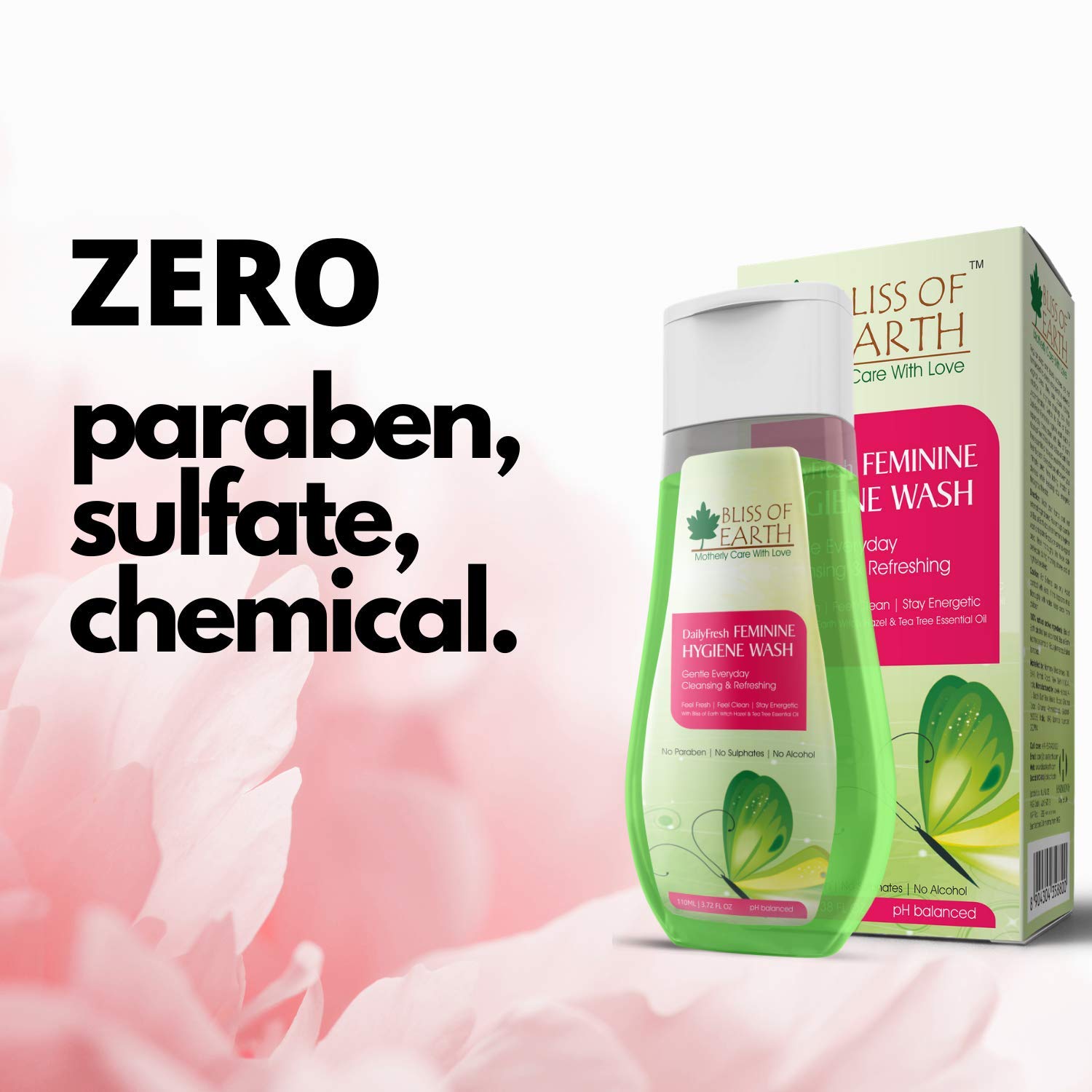 Bliss of EarthÂ® DailyFresh Feminine Hygiene Wash | 100ML | Enriched With Bliss of Earth Alcohol Free Witch Hazel & Australian Tea Tree Essential Oil | Great For Daily Intimate Care