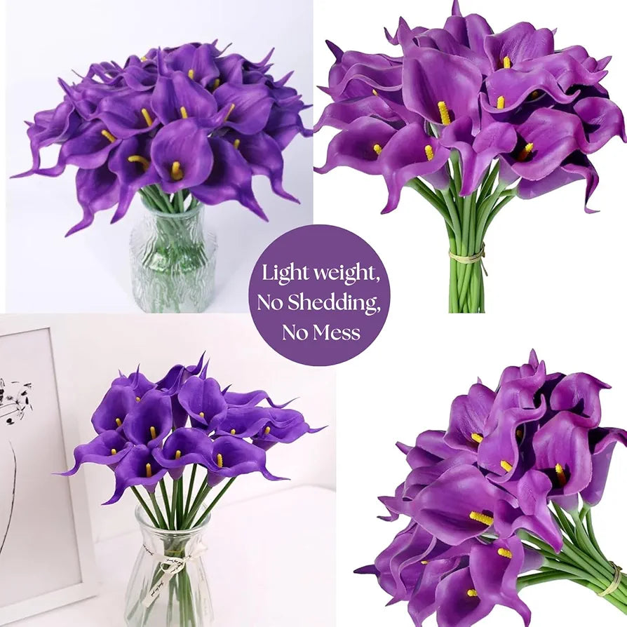 Artificial Foam Tulip Lily Flower Sticks 5 Pcs
