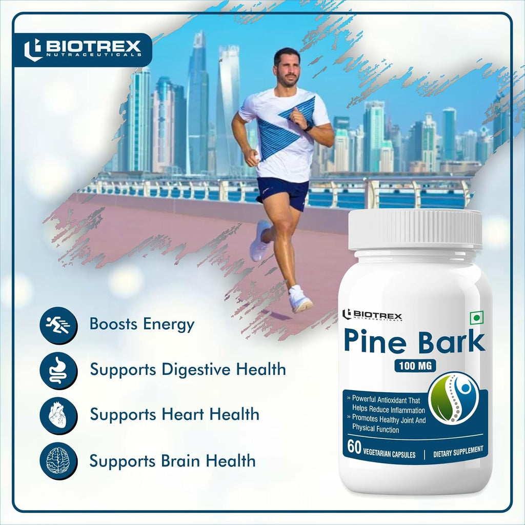 Biotrex Pine Bark 100mg A Powerfull Antioxidant Supplement - 60 Capsules