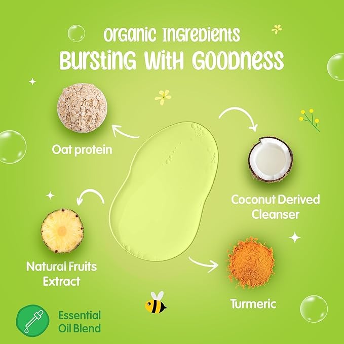 Puddles Organic Bubbly Bodywash For Kids Tangy Candy - Age 2-12 Years - 300 ml