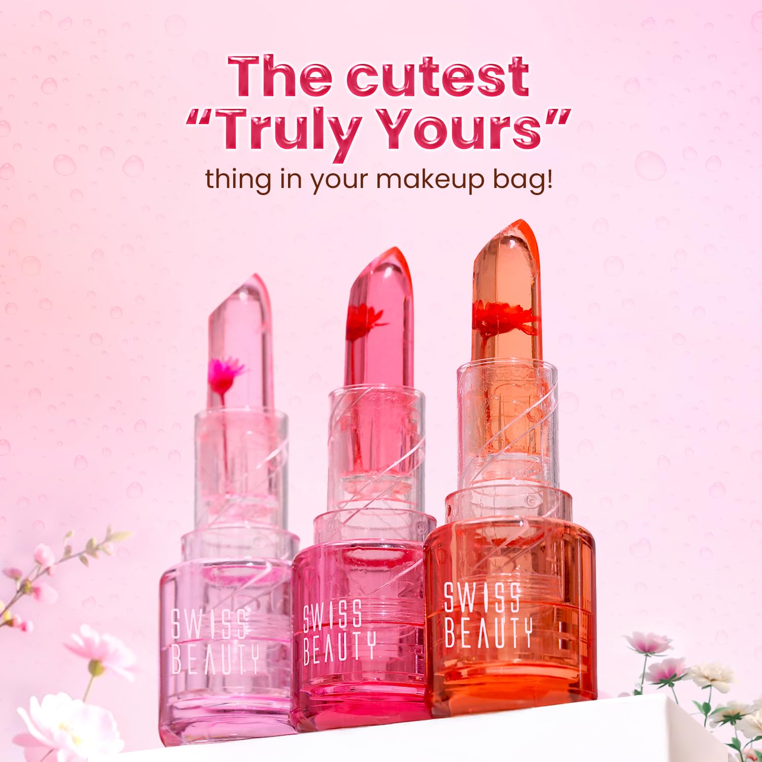Swiss Beauty Jelly Bloom pH Lip Balm | Colour-Changing Tint | Hydrating | With Vitamin E | Vegan | Paraben-Free | Cruelty-Free | 3.6g, Shade- Rose Pop